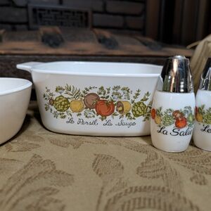 Vintage Corning Ware Spice O' Life 4-Piece Kitchen Set